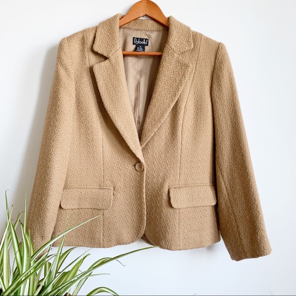 Rafaella Jackets & Blazers - Rafaella Tan Blazer 60% Wool One Button Size 14